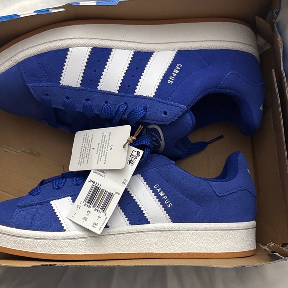 adidas Shoes - Size 7 adidas Royal Blue Suede Campus Sneakers with White Stripes